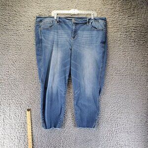 Torrid Jeans Womens Size 24 Blue Boyfriend Cropped Premium Denim